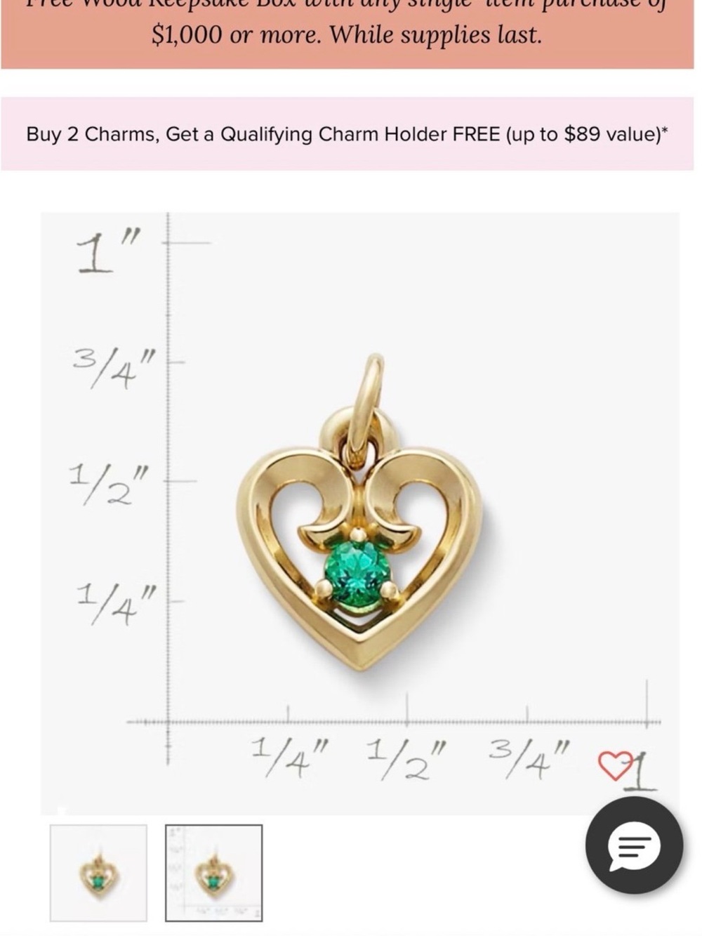Avery 14k Yellow Gold Remembrance Green Heart Pendant/Charm
